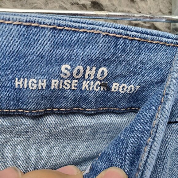 Nicole Miller Jean Womens 10 Blue High Rise Kick Boot Stretch Denim Cropped - Picture 4 of 13